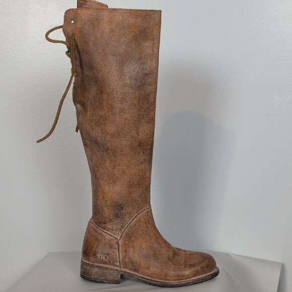 Bed Stu Manchester Knee High Leather Lace Back Boots - Picture 9 of 16